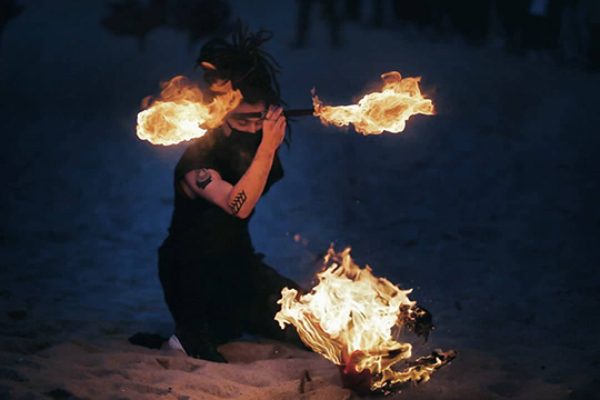 A song of Fire Pyeongchang Winter Olympic Cultural Event - Fire Art Festa - Gyeongpo, South Korea, Gangneung