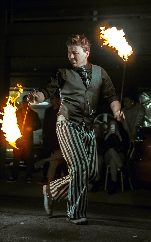 Chad Baker Fancy Fire Fire Entertainment at The Market Shed on Holland Fire Performance, Fire Dancing at Twilight market Suzanne Elliot Photography