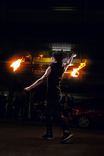 Flaming Poi Fire Entertainment at The Market Shed on Holland Fire Performance, Fire Dancing at Twilight market Suzanne Elliot Photography