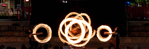 fire shows with multiple fire dancers